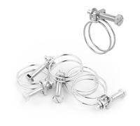 (Pack of 5) KCT 26-30mm Double Wire Adjustable Hose Clips Pipe Screw Clamps