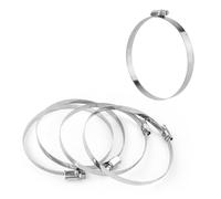 (Pack of 5) KCT 90-120mm Stainless Steel 304 Adjustable Clip Dish Washing Machine Hose Pipe Clamp