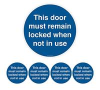 Pack of 5 Keep The Door Closed Sticker Self adhesive Waterproof Vinyl 100mm x 100mm V1205