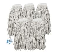 Pack of 5 Kentucky Mop Heads - Commercial and Industrial Large Mop Head Replacement - Lay Flat Cotton Heads Replacement for Kentucky Cleaning Set - Super Absorbent, Easy To Attach