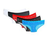 Pack of 5 Ladies Girls Soft Feather Cotton Knicker Panties in Plain and Printed (UK 10-12 (Medium))