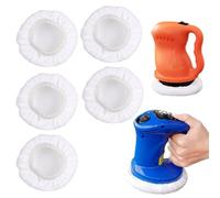 Pack of 5 Lambswool Polishing Hoods, Polishing Machine Battery, for Einhell Cordless Car Polisher Ce-Cb 18/254 Li, Cc-Po 90, for 220 mm - 250 mm Polishing Machines, Car Paint Care, Metal Polish and