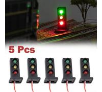 Pack of 5 LED Railway Signals Perfectly Sized at 27mm for OO HO Scale Models and Layouts