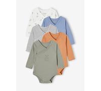Pack of 5 Long Sleeve Animals Bodies for Newborn Babies green