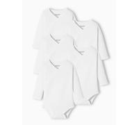 Pack of 5 Long Sleeve Bodysuits, Full-Length Opening, for Babies white light two color/multicol