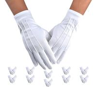 (Pack of 5) Men ' S Cotton Gauntlets Ventilated Not Slip Thin for Uniforms Inspection