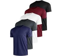 Pack of 5 Mens Workout Short Sleeve T-Shirts Regualr Fit Fast Drying Moisture Wicking Sports Style T-Shirts,L 5p1