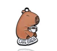 Pack of 5 Metal Enamel Cafe Bara Birthday Capybara Craft Supplies Supply Resin Cabochon DIY Crafting Junk Charm Plastic Charms Flat Back Phone Custom Acrylic Jewellery Case Making 27-30mm