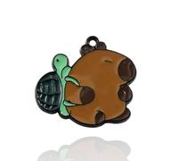 Pack of 5 Metal Enamel Turtle Backpack Birthday Capybara Craft Supplies Supply Resin Cabochon DIY Crafting Junk Charm Plastic Charms Flat Back Phone Custom Acrylic Jewellery Case Making 27-30mm