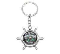 Pack of 5 Mini Compass Pendants for Outdoor Adventures, Portable Survival Compasses in Steering Wheel Design, Robust Zinc Alloy Pocket Compass, Ideal for Trekking and Training