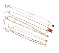 Pack Of 5 Multipurpose Handwoven Clavicle Chains Irregular Sea Star Bead Necklaces Vocation Jewelry Gifts Irregular Beads Jewelry