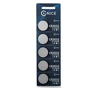 (PACK OF 5) Nice Power™ CR2032 CR2016 CR2025 Coin Batteries Stable Long Metal Cell Lithium Li-ion Lifetime No Leakage - Watch LED Light Torch Computer Electronic Remote - Button Battery 3V (CR2032)