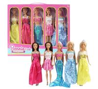 Pack of 5 or 7 Doll Gift Set - 11.5 inch Princess, Fashion, and Mermaid Dolls with Removable Outfits, Shoes and Hair Accessories - Dolls for Girls, Kids, Toddlers Birthday & Christmas (Pack of 5)