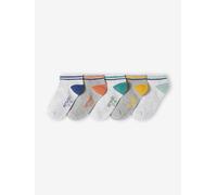Pack of 5 Pairs of BASICS Quarter Socks for Boys marl grey
