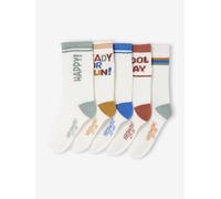 Pack of 5 pairs of "Cool" socks for boys ecru