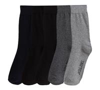 Pack of 5 Pairs of Socks in Cotton Mix Black + Grey