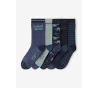 Pack of 5 Pairs of "Super Dino" Socks for Boys navy blue