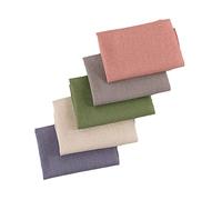 Pack of 5 Patchwork Fabric Set, Plain Linen Fabric Squares 25 x 25 cm, DIY Sewing Fabric Package for Patchwork, Sewing, Crafts, Scrapbooking, Fabric Scraps, Craft, Quilt, Fabric Set, 5 Colours, Mixed