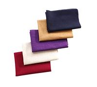 Pack of 5 Patchwork Fabric Set, Plain Linen Fabric Squares 25 x 25 cm, DIY Sewing Fabric Package for Patchwork, Sewing, Crafts, Scrapbooking, Fabric Scraps, Craft, Quilt, Fabric Set, 5 Colours, Mixed