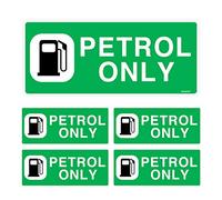 Pack of 5 Petrol Sticker Car (60 x 25 mm) Waterproof Self Adhesive Petrol Sticker for Fuel Cap for Cars and Taxi Sara Prints®
