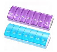 Pack of 5 Pill Box 7 Days, Small Pill Box Compartments, Reusable Pill Box, Mini Organiser Rainbow, Pill Divider Week for On the Go Storage (2)
