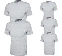 Pack of 5 Plain T-Shirts - Men - 4XL - Grey - Round Neck Unisex Shirts - Men's Tees - Adults Blank Cotton T-Shirts - Regular Fit Basic Tee for Him Her