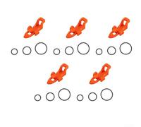 Pack of 5 Plastic Fishing Rod Hooks Designed to Prevent Line Snags and Secure Bait on Different Fishing Rods (orange)