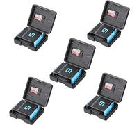 Pack of 5 Plastic Protective Storage Case Boxes Compatible with Battery of Gopro 9/10/11 Hero Cameras; Multifunctional Battery Case Organizer with Memory Card Slot