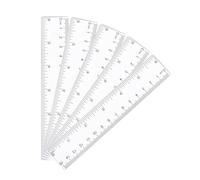 Pack of 5 Plastic Rulers 15 cm, Transparent Rulers Set, Rulers Made of Straight Plastic, Metric Inch Scale Ruler Precision Measuring Tool, Rulers for School, Office, Home