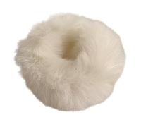 Pack of 5 Plush Hair Bobbles for Women, Elastic Hair Rings Headbands, Soft Scrunchies, Hair Bands, Rubber Bands, Large Bands, Hair Accessories for Ponytail Holder, Hair Accessories, White