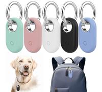 Pack of 5 Portable Case for Galaxy SmartTag 2, Silicone Non-Slip Scratch-Resistant Protective Case for Samsung Smart Tag, Shockproof Anti-Loss Smart Tag 2 Case with Key Ring for Children Dog Cat