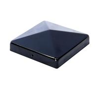 Pack of 5 Post Caps for Fence Posts Pyramid Shaped - Galvanized Steel Powder Coated Post Caps for 3x3" and 4x4" Posts (5, Black, 4" x 4")