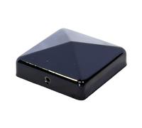 Pack of 5 Post Caps for Fence Posts Pyramid Shaped - Galvanized Steel Powder Coated Post Caps for 3x3" and 4x4" Posts (5, Black, 3" x 3")