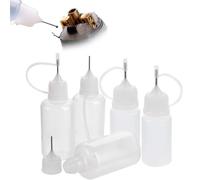 Pack of 5 Precision Applicator Bottle 10ml Fine Tip Squeeze Bottles for Glue, Oil, Ink, and Crafts - Leak-Proof Design for Accurate Dispensing