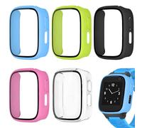 Pack of 5 Protective Cases Compatible with Xplora Xgo3, Fall Protection Accessories, HD Case Cover with Tempered Glass, Hard PC Case with Screen Protector (Pink/Black/Blue/Transparent/Green)
