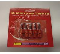 Pack of 5 Push in Spare Fairy Bulbs in Dark Red 7v 0.98w 0.14a (S31)