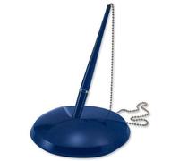 Pack of 5 Range Wholesale Blue Reception- Pen On Chain with Stand +3 Refills (Bank, Counter etc.)