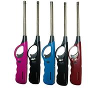 Pack of 5 Refillable Lighters, BBQ Fire Lighters, Candle Lighters, Safety Gas Lighters, Fire Lighter 27cm with Adjustable Flame