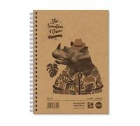 Pack of 5 Rhino A5 Recycled 160 Page 8mm Lined Twinwire Wirebound Books