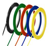 Pack of 5 Rolls Whiteboard Tape, Graphic Chart Tape, Self Adhesive, Assorted 5 Colors, 3 mm x 66 m per roll