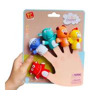Pack Of 5 Rubber Animal Finger Puppets For Toddler Kids Adults Interactive Play Party Goodie Bag Fillers Early Learning Hand Puppets