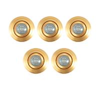(Pack of 5) Satin Brass Downlight Tiltable Circular Spotlight