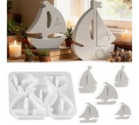 Pack of 5 Silicone Moulds Casting Moulds Sailing Boat Formversity Plaster Moulds for Casting Sailing Boat Epoxy Resin Moulds Anchor, Silicone Mould Maritime Casting Moulds Silicone Summer Candle