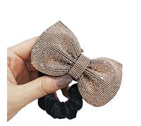 Pack of 5 Soft Hair Bobbles for Women, Elastic Hair Band, Hair Band with Elastic Band, Scrunchie Velvet, Strong Hold Hair Scrunchies, Ponytail Holder for Women, Gift Hair Accessories, Champagne