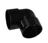 Pack of 5 - Solvent Weld 50mm Waste Pipe 90 Degree Knuckle Bend - Black