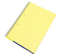 [Pack of 5] Spiral Memory Aid A4 Yellow 160 Page Paper Notepad Legal Lined Writing Pads