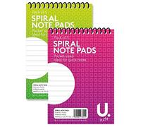 Pack of 5 Spiral Pocket Notepads - Ideal for Notes, Shopping Lists etc Asstd Colours 70 Lined Pages Each