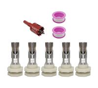 Pack Of 5 Stainless Steel Automatic Pigs Nipple Waterer Set With Brass Connectors For Efficient Livestock Hydrations