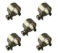 Pack of 5 Stainless Steel Mini Fuel Line Hose Clip Petrol Pipe Clamps Silver (14-16mm)