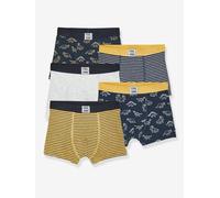 Pack of 5 Stretch Boxer Shorts, Dino, for Boys dark blue/print